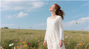 享受大自然的欧美美女图片